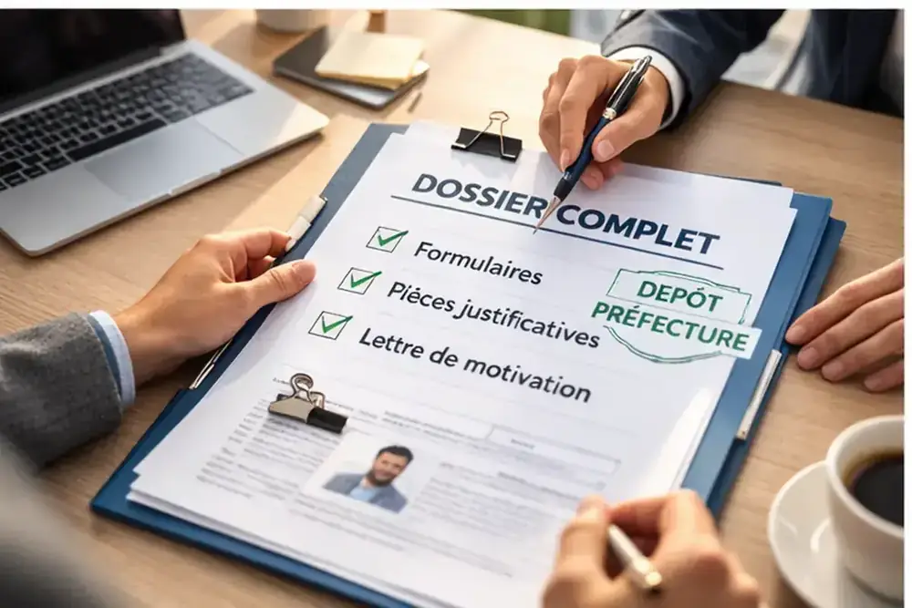 Étudiant préparant des documents administratifs