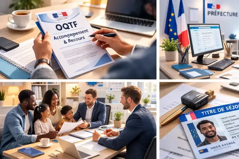 Personne remplissant un formulaire de titre de séjour